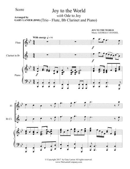 JOY TO THE WORLD With ODE TO JOY (Trio - Flute, Bb Clarinet With Piano & Score/Part)